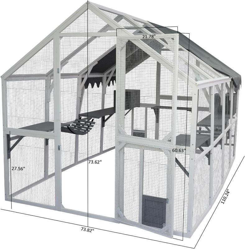 Photo 1 of **partial set** XPT019 cat cage box lovely house cute pet play speace Wooden White Big for backyard room