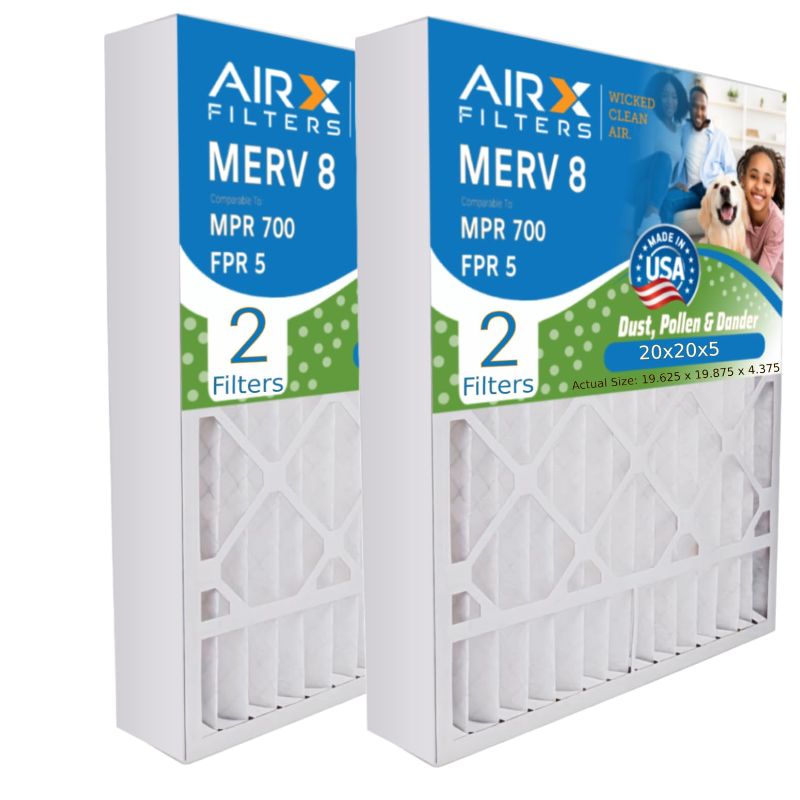 Photo 1 of AIRX FILTERS WICKED CLEAN AIR. 20x20x5 Air Filter MERV 8 Compatible with Honeywell FC100A1011 Furnace Filter 2 Pack