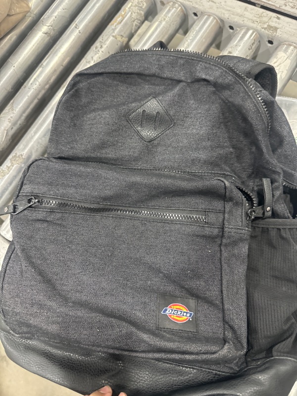 Photo 2 of *BROKEN ZIPPER**DICKIES Signature Backpack for School Classic Logo Water Resistant Casual Daypack for Travel Fits 15.6 Inch Notebook (Charcoal Denim)