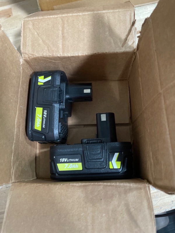 Photo 2 of 2Pack P108 7.0Ah Replacement for Ryobi 18v Battery Compatible with Ryobi 18Volt Lithium-ion Plus P102 P103 P104 P105 P107 P109 P190 P191 P122 Batteries