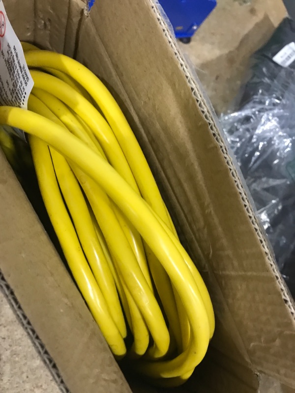 Photo 1 of 100 ft 12/3 Outdoor Extension Cord Waterproof Heavy Duty with Lighted Indicator End 12 Gauge 3 Prong, Flexible Cold-Resistant Long Power Cord Outside, 15Amp 1875W SJTW Yellow ETL Listed
