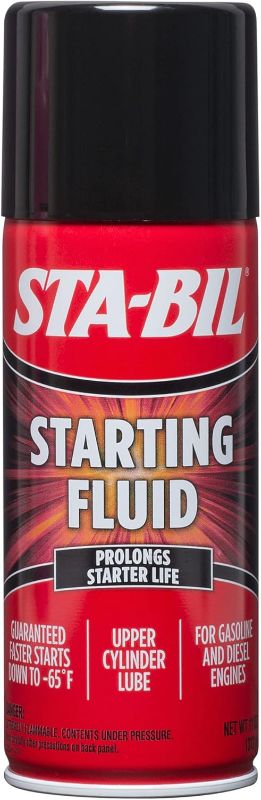 Photo 1 of 
STA-BIL Starting Fluid - Prolongs Starter Life - Upper Cylinder Lube - for Gasoline and Diesel Engines - Guaranteed Faster Starts Down to -65°F (22004), 11 Fl Oz (Pack of 8) - Packaging May Vary