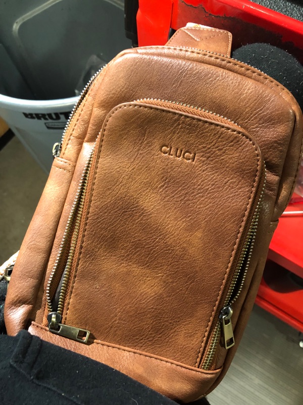 Photo 3 of ***MINOR DAMAGE SEE NOTES***
CLUCI Sling Bag for Women Leather Crossbody Bags for Women Cross Body Bag for Woman Large Crossbody Sling Backpack Crossbody Bag for Travel Hiking Brown