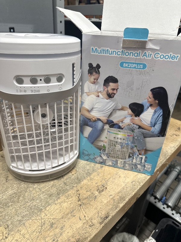 Photo 1 of AI Portable Air Conditioners Fan,JYew Evaporative Mini Room Air Conditioners,Portable AC Unit Air Cooler with 4 in 1 Humidifier Fan Conditioner with 1400ML, 3 Speed AC Portable for Room Office Desk