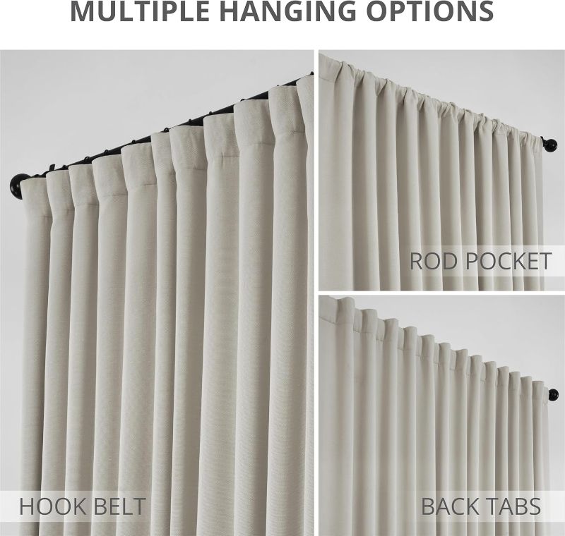 Photo 3 of (READ FULL POST) HPD Half Price Drapes Faux Linen Textured Room Darkening Curtains for Bedroom 120 Inches Long (1 Panel), 50W X 120L Curtains for Living Room Home Decor, Birch
