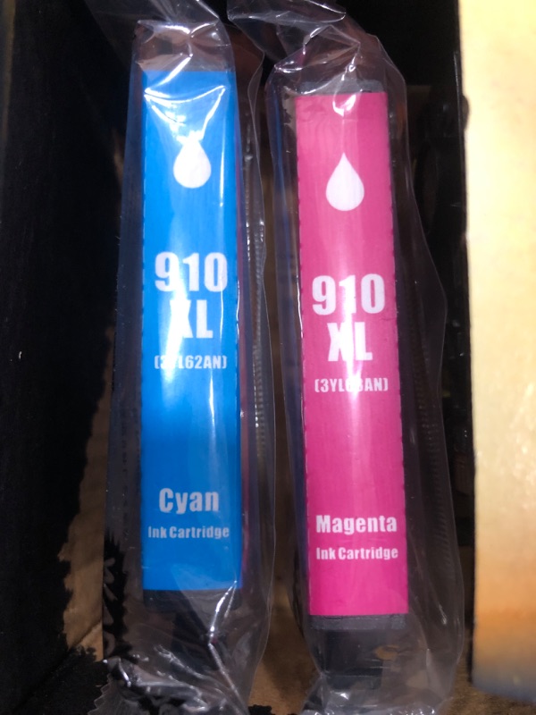 Photo 2 of * ONLY 2 CYAN AND MAGENTA* Compatible Replacement for HP 910XL. Works with OfficeJet Pro8035 8025 8022 8020 8028 8025e 8035e Printers. 2Pack (Black, Cyan, Magenta, Yellow)   ****NO BLK**