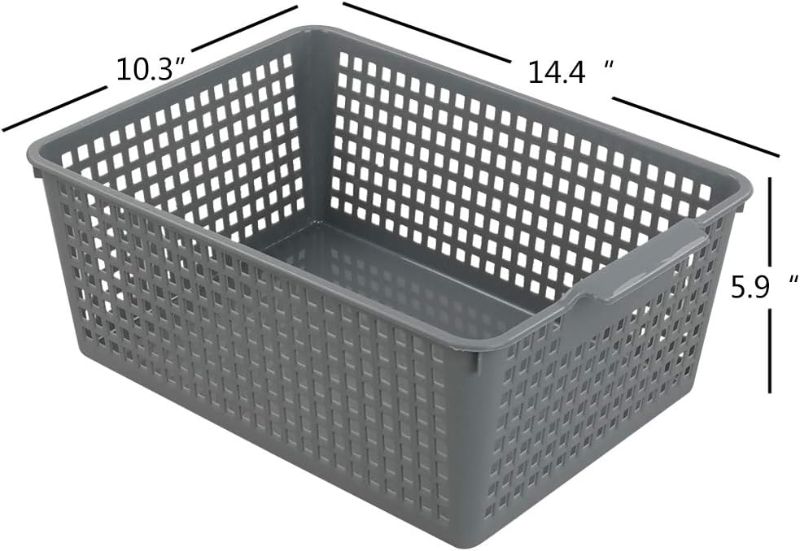 Photo 3 of (READ FULL POST) Sandmovie 3 Pack Platic Storage Baskets, 14 Liter Plastic Organizer Bin
