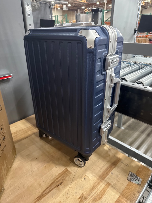 Photo 2 of (READ FULL POST) LUGGEX Zipperless Luggage with Spinner Wheels - Polycarbonate Aluminum Hard Shell Suitcase, Carry-On 20-Inch, Blue