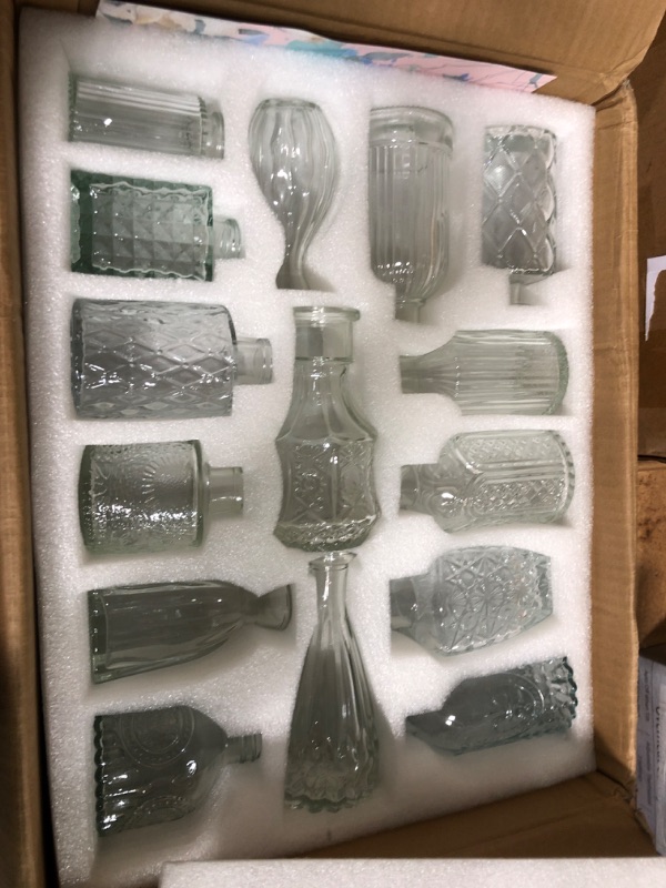 Photo 2 of Arme Glass  Vase Set of 32 Pcs?Small Glass Vases for Flowers?Clear Bud Vases in Bulk?Vintage Vases for Centerpieces?Small Glass Bud Vase for Rustic Wedding Decorations?Home Table Flower Décor