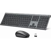 Photo 1 of Bluetooth Keyboard Mouse, Multi-Device Wireless Keyboard and Mouse Combo, Dual-Mode(Bluetooth + Bluetooth + USB), Ultra Slim, Rechargeable, for Windows/Mac OS (White and Silver)