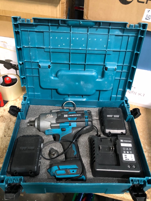 Photo 2 of ****PARTS ONLY , NON FUNCTIONAL *** Canbrake 2000Nm(1500ft-lbs) Cordless Impact Wrench,3/4 inch High Torque Brushless Impact Gun, 5500RPM Power Battery Impact Wrench w/ 2 x 4.0Ah Battery, Fast Charger for Heavy Duty Truck Mower