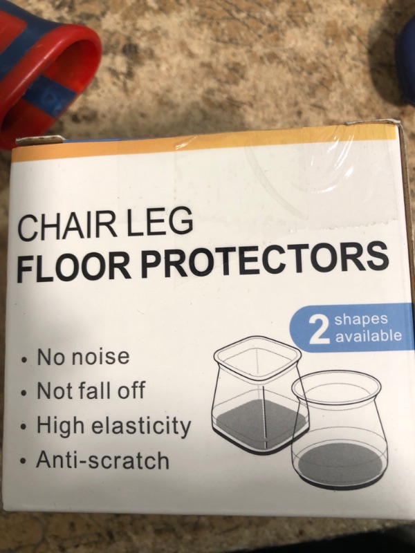 Photo 4 of 24 Pcs Chair Leg Floor Protectors for Hardwood Floors Silicone Covers to Protect Wood Tile Floors Scratches Felt Pads Furniture Leg Caps No Noise (Fit:0.5"-0.89")