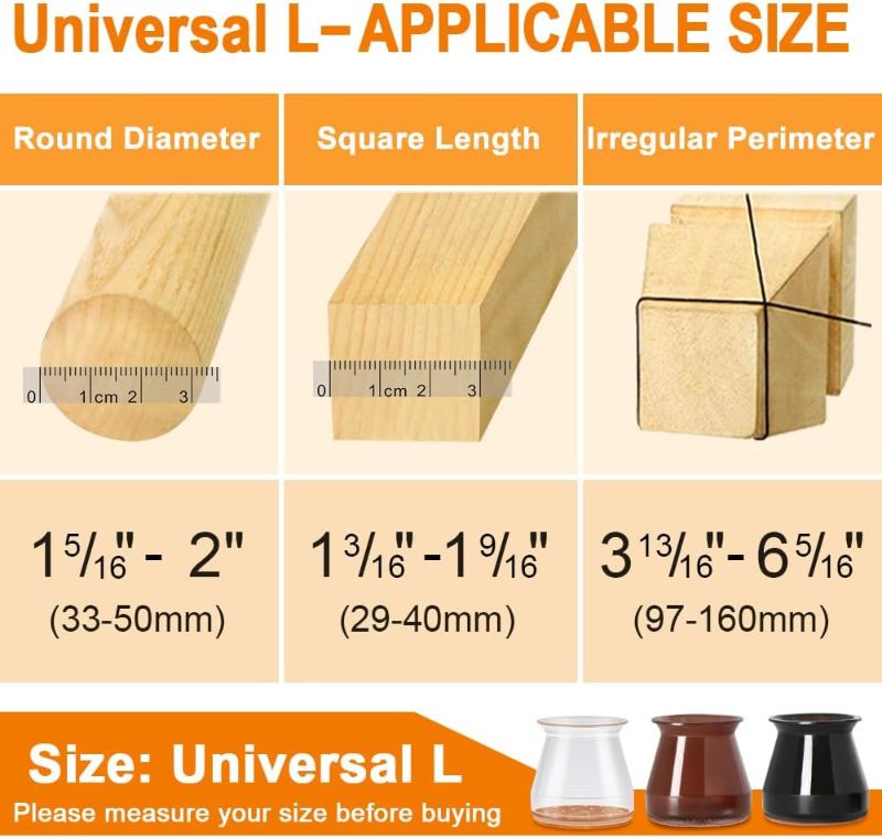 Photo 3 of 24 Pcs Chair Leg Floor Protectors for Hardwood Floors Silicone Covers to Protect Wood Tile Floors Scratches Felt Pads Furniture Leg Caps No Noise (Fit:0.5"-0.89")