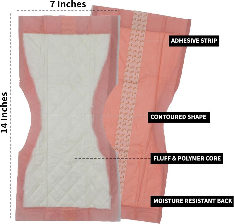 Photo 3 of (READ FULL POST) Extra Large Super-Absorbent Contoured Hospital Style Pad Liners [Pack of 40] 7" Wide X 14" Long - Maternity Pads for Heavier Post Birth Protection - Incontinence Liners (40)