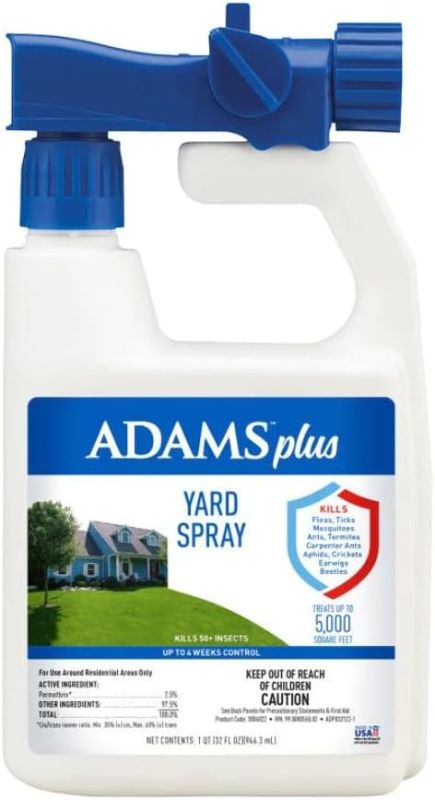 Photo 1 of Adams Plus Yard Spray | Kills Mosquitoes, Fleas, Ticks, Ants, And Many Other Listed Nuisance Pests in Outdoor Areas | Treats Up to 5,000 Square Feet | Easy To Use Hose-End Spray | 32 Fl Oz
