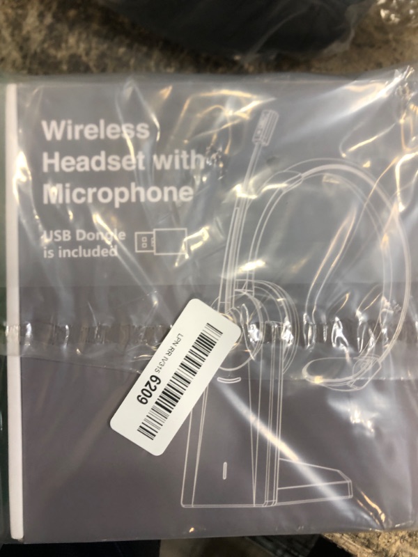 Photo 1 of Wireless Headset, Bluetooth Headset with Microphone Noise Canceling & USB Dongle, Headphones with Mic Mute & Charging Base, Wireless Headset with Mic for Work from Home/Call Center/Computer/Zoom