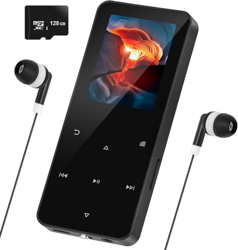 Photo 1 of 144GB MP3 Player with Bluetooth 5.2, Music Player with Built-in Speaker/FM Radio/Voice Recorder/E-Book Reader, Lossless Sound Multifunctional Mini Design Ideal for Sport Running (Earphones Included)
