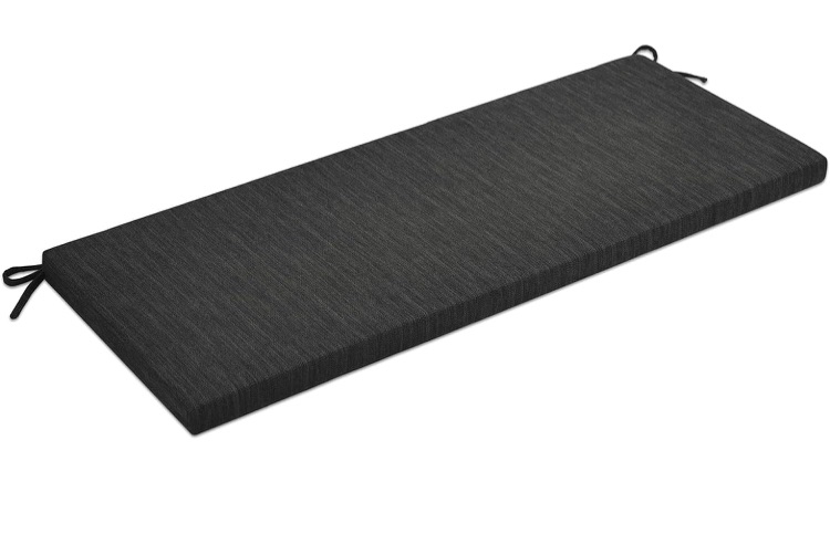 Photo 1 of 36 Inch Classic Solid Color Bench Cushion with Ties, Non-Slip Indoor Outdoor Rectangle Bench Seat Cushion Standard Size Foam Pad with Machine Washable Cover (Black, 36x15x1.5in)