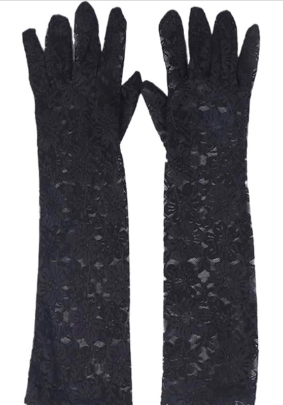 Photo 1 of *only 1pc** Fashionable Lace Sexy Gloves, Women's Elegant Party Ball Dress, Gloves, Long Sleeves