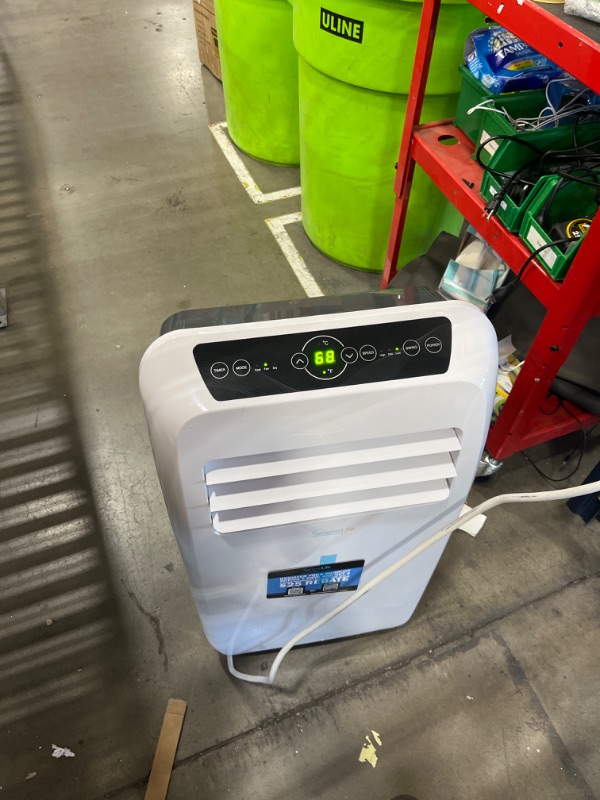 Photo 1 of SereneLife SLPAC12.5 Portable Air Conditioner Compact Home AC Cooling Unit with Built-in Dehumidifier & Fan Modes, Quiet Operation, Includes Window Mount Kit, 12,000 BTU, White