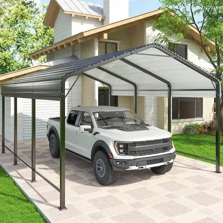 Photo 1 of **BOX 1 OF  3 *** AIRWIRE 10x15 Metal Carport Carports with Enhanced Base Heavy Duty Garage Outdoor Galvanized Car Shelter for Car, Boats and Truck**INCOMPLETE *** 
