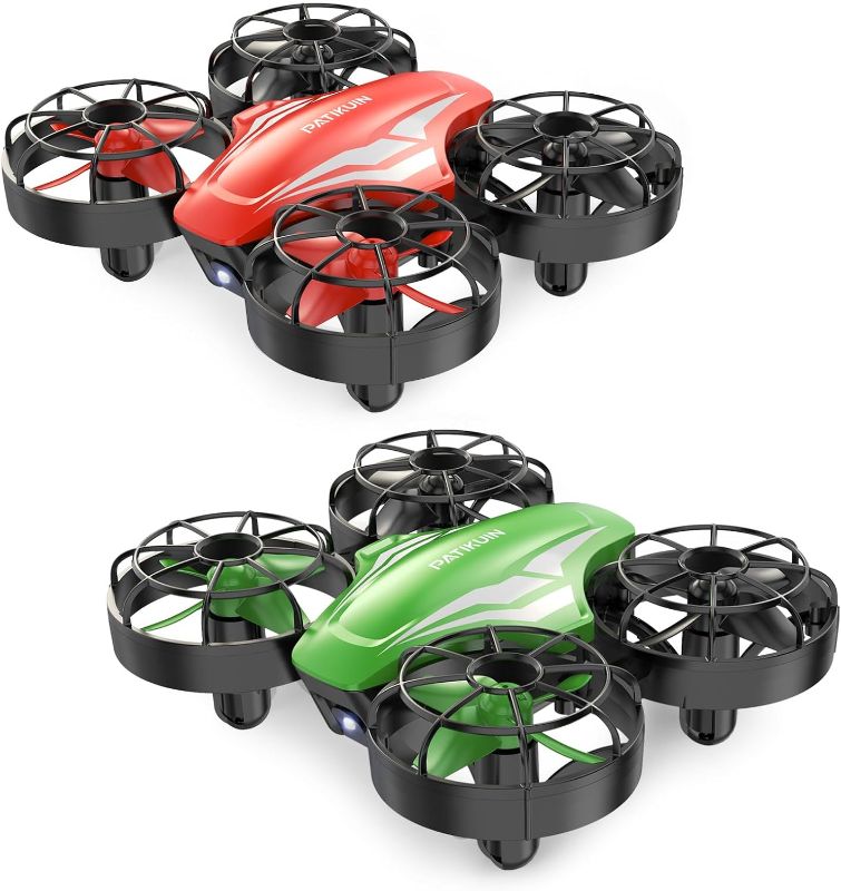 Photo 1 of 2 Pack Mini Drone for Kids and Beginners, Remote Control Helicopter Quadcopter with 6 Modular Batteries, Auto Hovering, 3 Speed Modes, Headless Mode, Indoor RC Pocket Plane Gift for Boys and Girls, Green and Red
