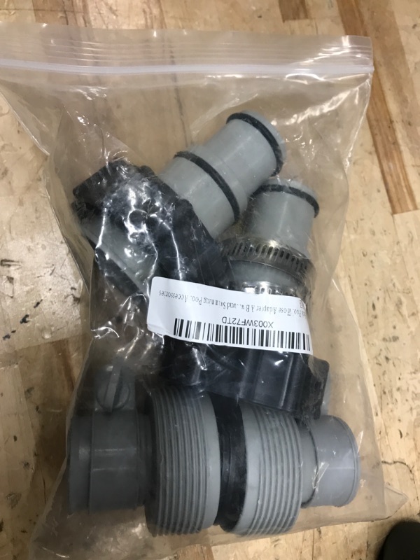 Photo 2 of 4Pack Pool Hose Adapter A B with Clamp Washer - 2 Types Conversion Connector for 1.5 & 1.25 In Hoses, Replacement for Filter Pumps, Saltwater System, Above Ground Swimming Pool Accessories