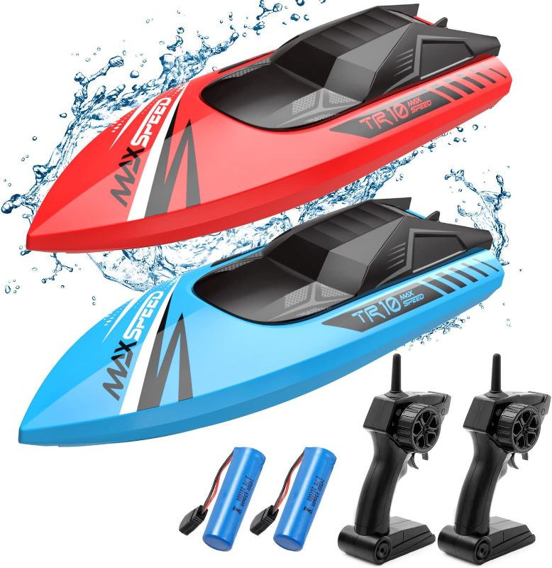 Photo 1 of 
Click image to open expanded view
Remote Control Boat Kids,2Pack RC Boats for Boys&Girls,Toy Boat for Pools Lakes River Water Play with 2.4GHz, 15+KMH, Whole Body Waterproof,Rechargeable Battery,Low Battery Alarm,Long Play Time