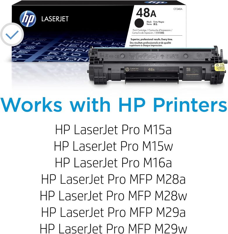 Photo 1 of 48A Black Toner Cartridge | Works with HP LaserJet Pro M15, M16 Series, HP LaserJet Pro MFP M28, M29 Series | CF248A