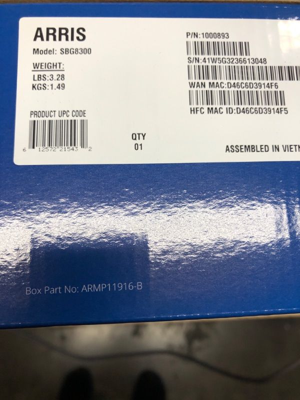 Photo 2 of ARRIS SURFboard SBG8300 DOCSIS 3.1 Gigabit Cable Modem & AC2350 Wi-Fi Router , Comcast Xfinity, Cox, Spectrum & more, 1 Gbps Max Internet Speeds , 4 OFDM Channels