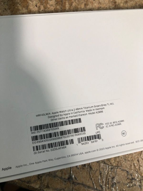 Photo 5 of *****SEE NOTES*****Apple Watch Ultra 2 [GPS + Cellular 49mm] Smartwatch with Rugged Titanium Case & Green/Grey Trail Loop M/L. Fitness Tracker, Precision GPS, Action Button, Extra-Long Battery Life-----PASSWORD LOCKED--------SOLD AS IS ---NO REFUND