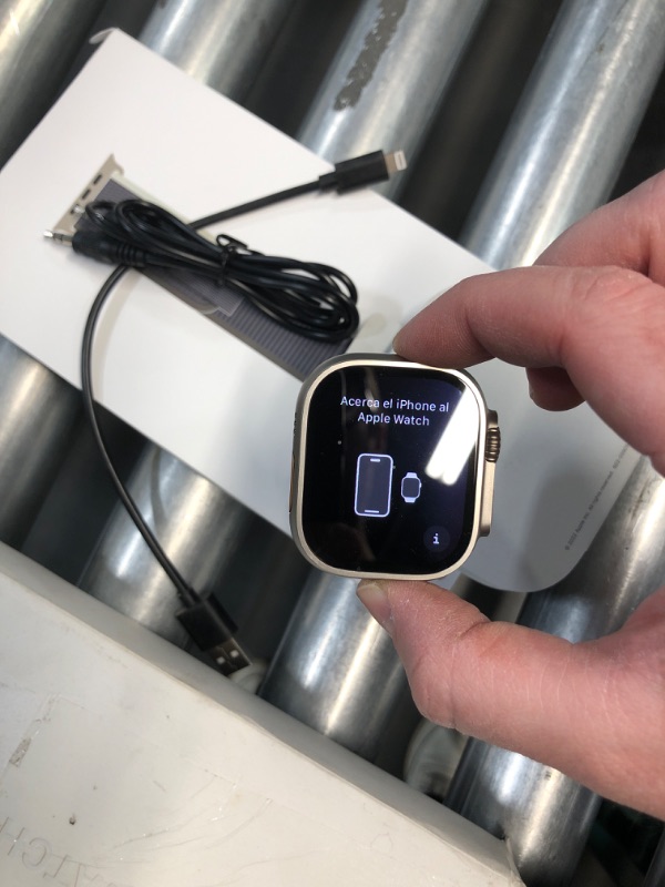 Photo 2 of *****SEE NOTES*****Apple Watch Ultra 2 [GPS + Cellular 49mm] Smartwatch with Rugged Titanium Case & Green/Grey Trail Loop M/L. Fitness Tracker, Precision GPS, Action Button, Extra-Long Battery Life-----PASSWORD LOCKED--------SOLD AS IS ---NO REFUND