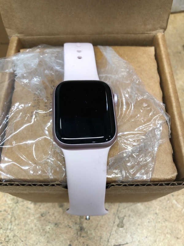 Photo 2 of (LOCKED/ SEE NOTES) 
Apple Watch Series 9 [GPS + Cellular 41mm] Smartwatch with Pink Aluminum Case with Pink Sport Band S/M. Fitness Tracker, ECG Apps, Always-On Retina Display