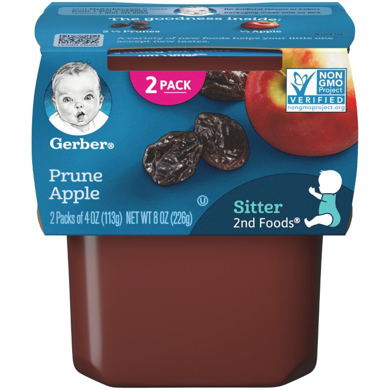 Photo 1 of **Exp 8/31/25**
Gerber 2nd Foods Natural for Baby WonderFoods Baby Food Prune Apple 4 Oz Tubs (16 Pack)