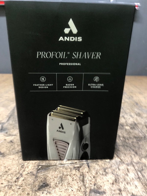 Photo 2 of Andis TS-1 17235 Pro Foil Lithium Titanium Foil Shaver, Cord/Cordless, Smooth Shaving Cordless Shaver with Charger, Gray