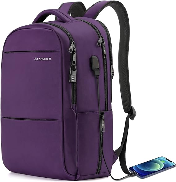 Photo 1 of 15.6-17 inch Business Laptop Backpacks for Women Mens, Water Resistant Laptop Travel Bag with USB Charging Port