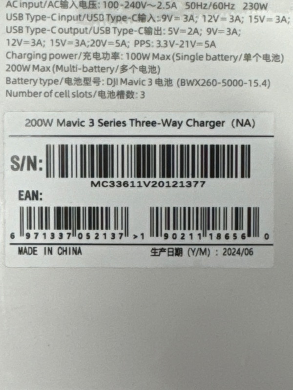 Photo 2 of 200W Mavic 3 Pro Battery Charging Hub, 3X Fast Charger and Manager for DJI Mavic 3/Pro/Classic/Enterprise/3E/3T/Thermal/Cine Drones, Charges Flight Batteries and RC Controller, Intelligent Accessory