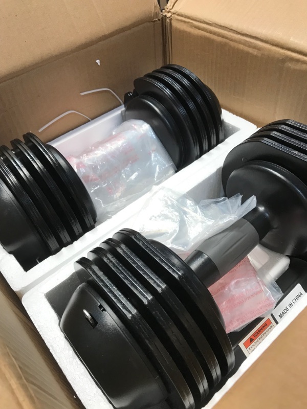 Photo 2 of Adjustable Dumbbell, 22lb/44lb/52lb Dumbbell Set with Tray for Workout Strength Training Fitness, Adjustable Weight Dial Dumbbell with Anti-Slip Handle and Weight Plate for Home Exercise