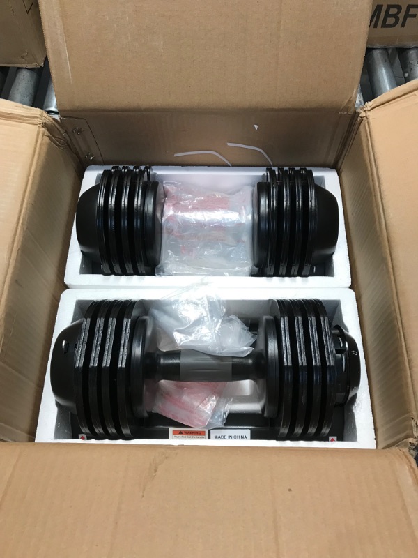 Photo 1 of Adjustable Dumbbell, 22lb/44lb/52lb Dumbbell Set with Tray for Workout Strength Training Fitness, Adjustable Weight Dial Dumbbell with Anti-Slip Handle and Weight Plate for Home Exercise