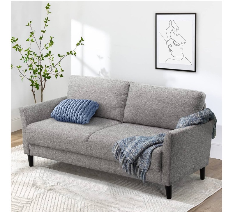 Photo 1 of *MISSING 2 LEGS** ZINUS Jackie Sofa Couch, Easy, Tool-Free Assembly, Soft Grey