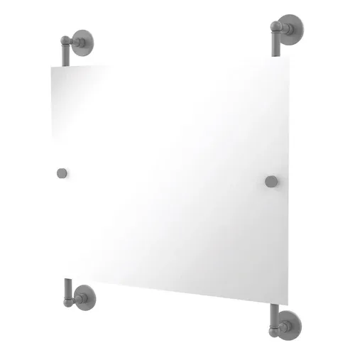 Photo 1 of Allied Brass P1000-27-93-ASP Prestige Skyline Landscape Rectangular Frameless Rail Mounted Mirror, Matte Gray 