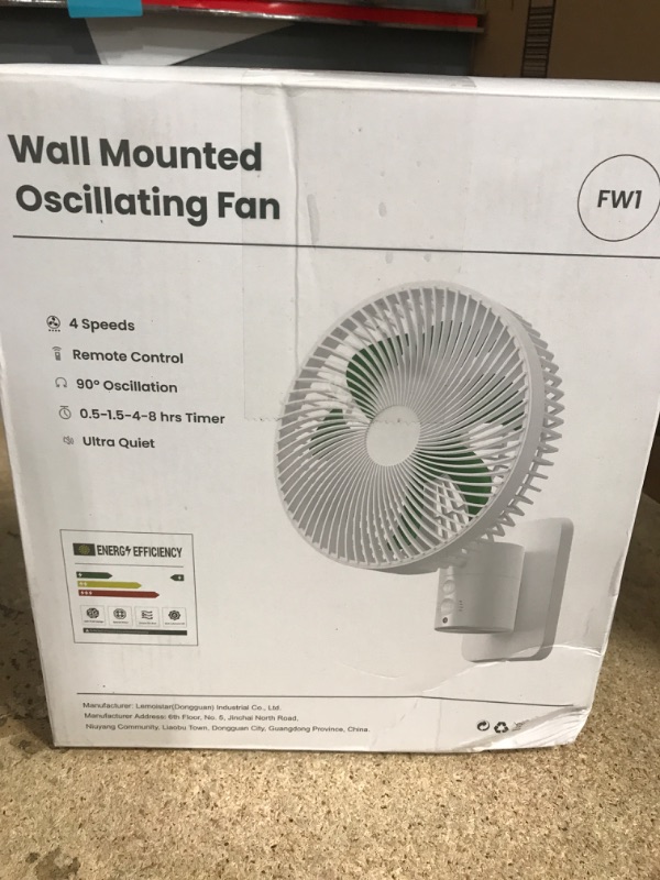 Photo 2 of 8.5'' Small Oscillating Wall Mount Fan with A Remote, AC/DC(12V),4 Powerful Speeds Bedroom Fans, Timer, Quiet RV Fan with A 5.92 ft Cord, 90°Oscillating, Adjustable Tilt, for Bathroom, Kitchen, Base