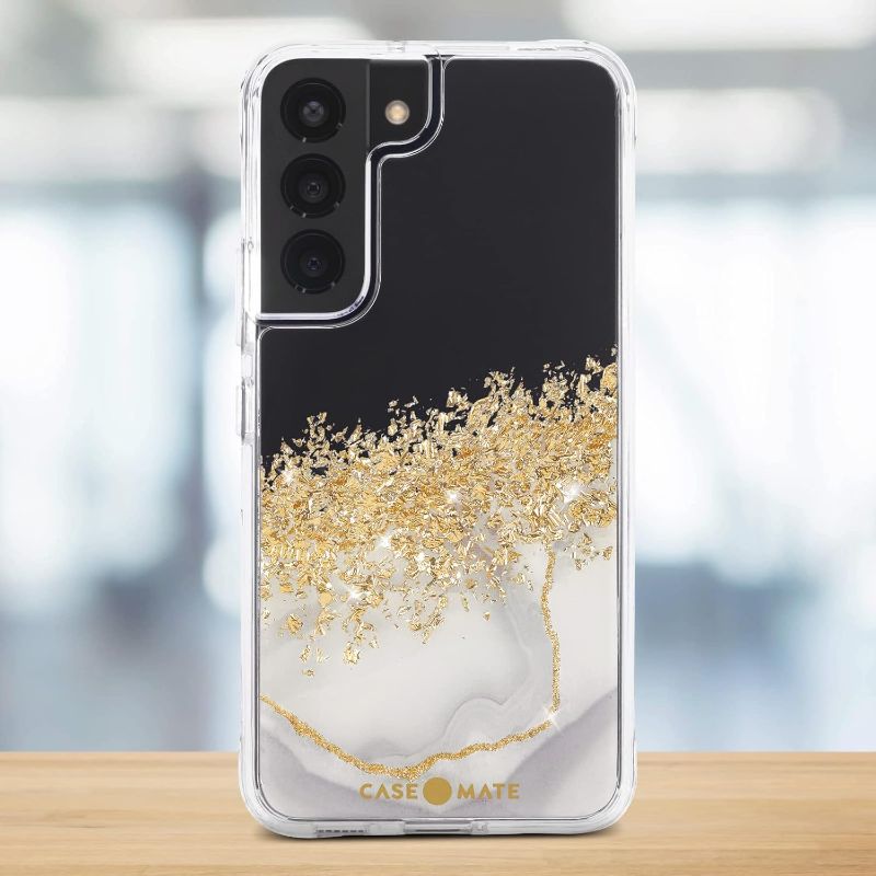 Photo 1 of  Samsung Galaxy S22 Case - 6.1" Karat Marble - 10ft Drop Protection with Wireless Charging - Luxury Bling Glitter Cute Case for Galaxy S22 - Shock Absorbing Materials, Anti Scratch