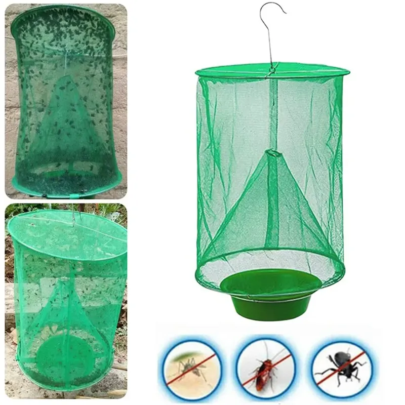 Photo 1 of 1Piece Foldable Hanging Fly Catcher Killer Pest Control Reusable Fly Trap Fly Trap Cage Net Traps Garden Hanging Fly Mosquito Catcher
