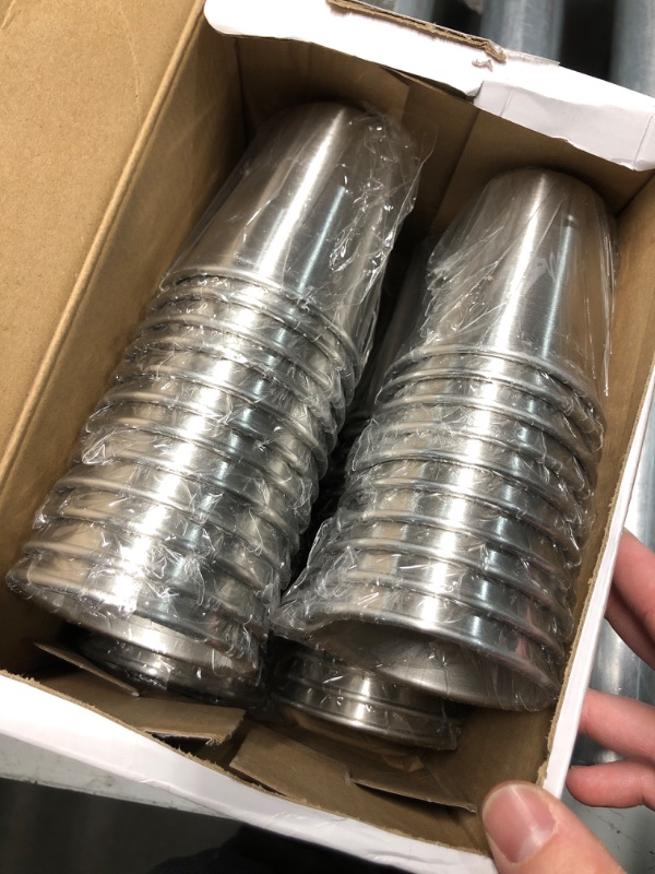 Photo 1 of (READ FULL POST) 50 Pcs 8.8 Oz Stainless Steel Cups Bulk Small Metal Pint Cups Unbreakable Drinking Glasses Reusable Stackable Drinking Cups Tumbler for Kids Adults Bar Home Travel Outdoor Camping Everyday Use