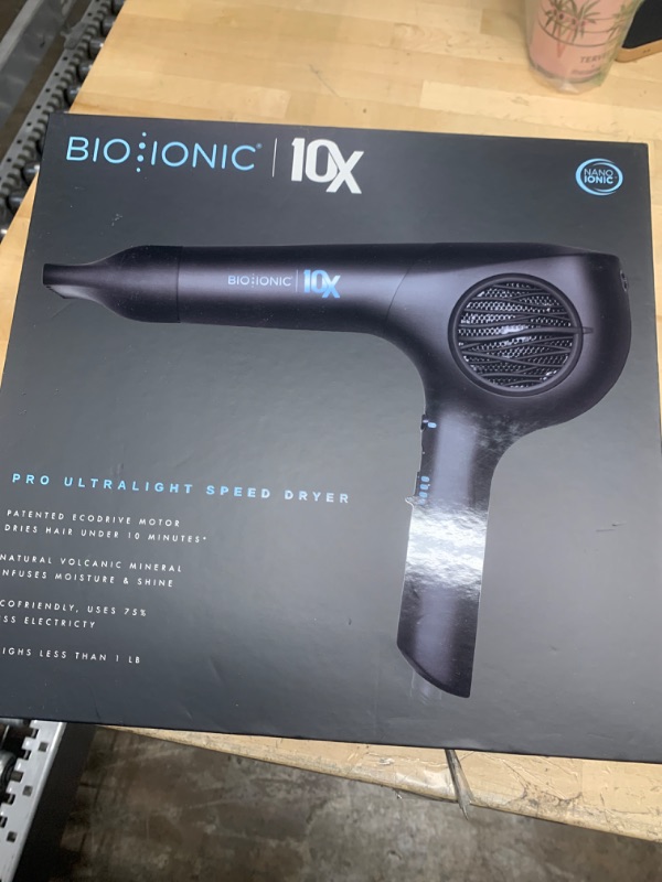 Photo 2 of *Read Notes** BIO IONIC 10X UltraLight Speed Ionic Hair Dryer, 15 Minutes Hair Drying Technology for Healthy, Frizz-Free & Shiny Locks, Professional 1800W EcoDrive Brushless Motor Hair Dryers