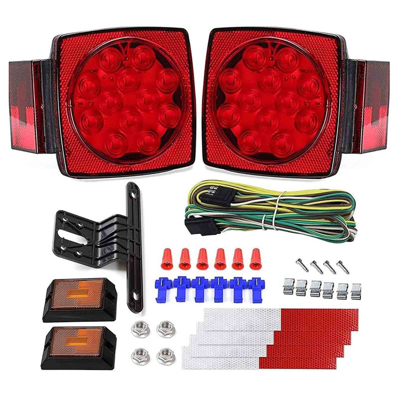 Photo 1 of ***Parts Only***12V LED Trailer Light Kit DOT Certified, Utility Trailer Lights for Boat Submersible RV Car with Wire Harness Wafer LED Waterproof All-in-one Tail Light Kit Under 80 Inch Trailer Light Kit with Harness