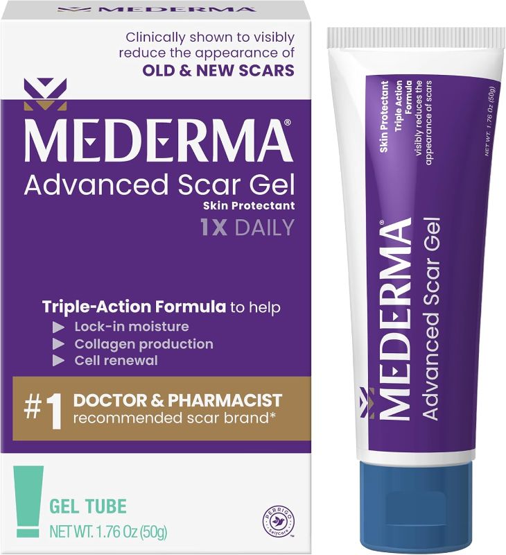 Photo 1 of 
Mederma Advanced Scar Gel, Treats Old and New Scars, Reduces the Appearance of Scars from Acne, Stitches, Burns and More, 50 Grams