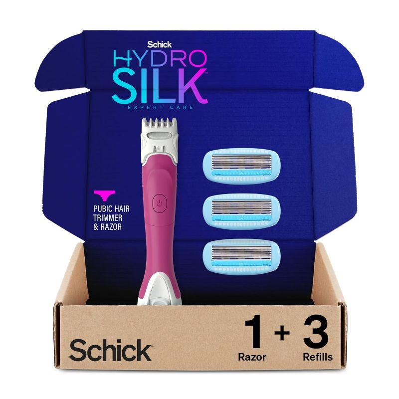 Photo 2 of 
Schick Hydro Silk TrimStyle Razor for Women with Bikini Trimmer | 5-Blade Womens Razor with Trimmer, 2-in-1 Waterproof Pubic Hair Trimmer & Razor