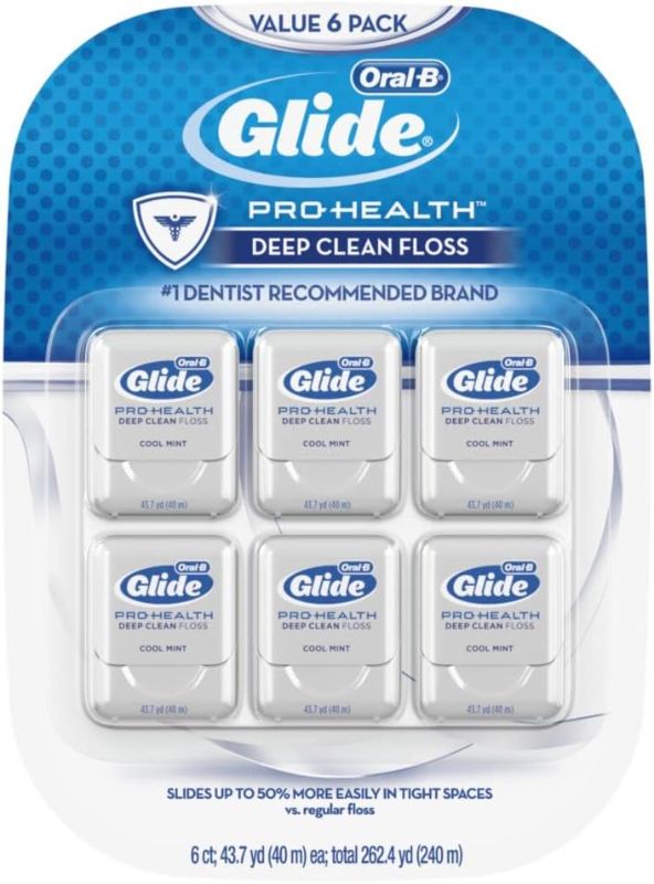 Photo 1 of 
Oral-B Glide Cool Mint Deep Clean Floss, 6 Count, Glide Dental Floss